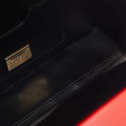 Dolce & Gabbana Red/Gold Acrylic and Leather Fashion House Dolce Box Top Handle Bag