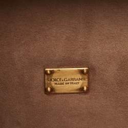 Dolce & Gabbana Gold Barocco Wood Clock Dolce Box Top Handle Bag