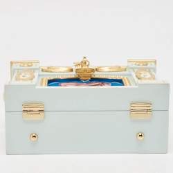 Dolce & Gabbana Gold Acrylic, Wood and Snakeskin Cinderella Dolce Box Top Handle Bag