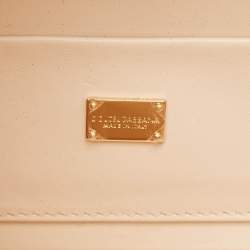 Dolce & Gabbana Gold Acrylic, Wood and Snakeskin Cinderella Dolce Box Top Handle Bag