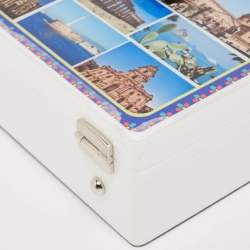 Dolce & Gabbana White/Red Acrylic and Leather Della Sicilia Dolce Box Top Handle Bag