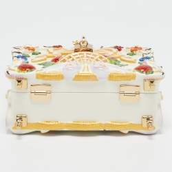 Pre Owned Dolce & Gabbana Gold Acrylic and Leather Fruit basket Dolce Box Top Handle Bag