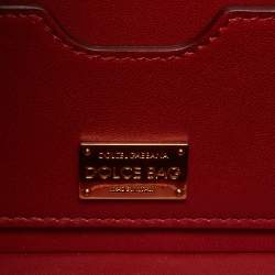 Dolce & Gabbana Gold/Red Rose Painted Wood Dolce Box Top Handle Bag