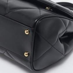 Pre Owned Dolce & Gabbana Black Quilted Leather Medium Miss Sicily Top Handle Bag