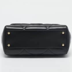 Pre Owned Dolce & Gabbana Black Quilted Leather Medium Miss Sicily Top Handle Bag