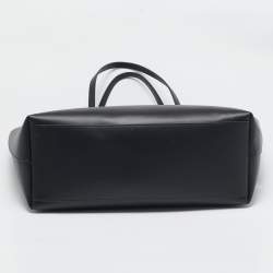 Pre Owned Dolce & Gabbana Black Leather DG Logo Shopper Tote