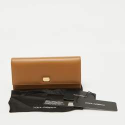 Dolce & Gabbana Beige Leather Flap Continental Wallet