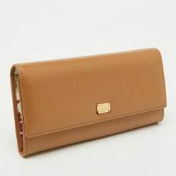 Dolce & Gabbana Beige Leather Flap Continental Wallet