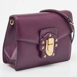 Dolce & Gabbana Burgundy Leather Lucia Shoulder Bag