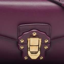 Dolce & Gabbana Burgundy Leather Lucia Shoulder Bag