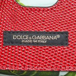Pre Owned Dolce & Gabbana Red Lizard Embossed Leather DG Amore Chain Shoulder Bag