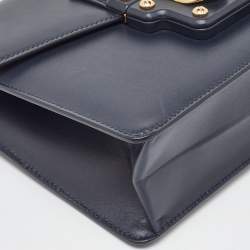 Dolce & Gabbana Navy Blue Leather Lucia Shoulder Bag