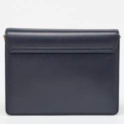 Dolce & Gabbana Navy Blue Leather Lucia Shoulder Bag