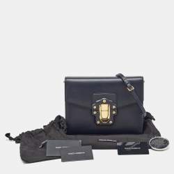 Dolce & Gabbana Navy Blue Leather Lucia Shoulder Bag