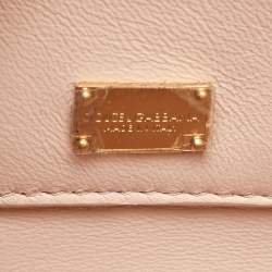 Dolce & Gabbana Navy Blue Leather Lucia Shoulder Bag
