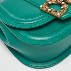 Dolce & Gabbana Green Leather Small Amore Crossbody Bag