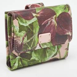 Pre Owned Dolce & Gabbana Multicolor Printed Leather French Wallet