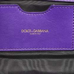 مملوكة مسبقًا حقيبة كلتش دولتشي أند غابانا ساتان ودانتيل أزرق ملكي قفل بسلسلة 