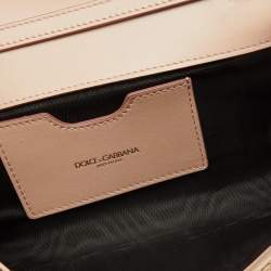 Pre Owned Dolce & Gabbana Beige Lace and Satin Sicily Flap Clutch