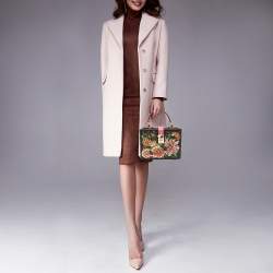 Pre Owned Dolce & Gabbana Black/Fuchsia Leather Studded & Crystal Embellished Dolce Box Top Handle Bag