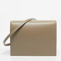 Pre Owned حقيبة دولتشي أند غابانا جلد بيج شعار DG بقفل مغناطيسي