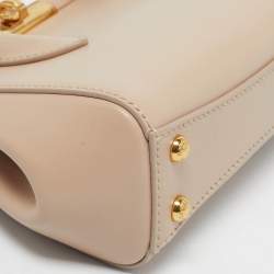 Pre Owned Dolce & Gabbana Beige Leather Mini Marlene Tote