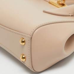 Pre Owned Dolce & Gabbana Beige Leather Mini Marlene Tote