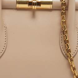 Pre Owned Dolce & Gabbana Beige Leather Mini Marlene Tote