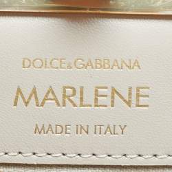 Pre Owned Dolce & Gabbana Beige Leather Mini Marlene Tote