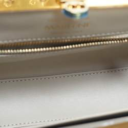 Pre Owned Dolce & Gabbana Beige Leather Mini Marlene Tote