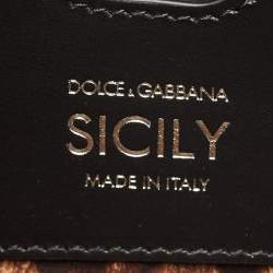 Pre Owned Dolce & Gabbana Black Leather Small Miss Sicily Top Handle Bag