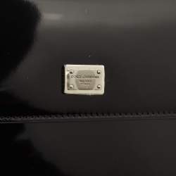 Pre Owned Dolce & Gabbana Black Leather Small Miss Sicily Top Handle Bag