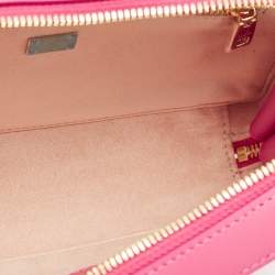 Pre Owned Dolce & Gabbana Pink Leather DG Logo Camera Crossbody Bag