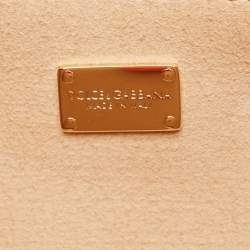 Pre Owned Dolce & Gabbana Orange Leather DG Logo Flap Crossbody Bag