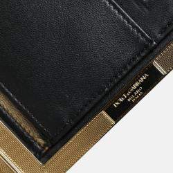 Pre Owned Dolce & Gabbana Floral Gold Frame Multicolor Fabric Clutch Evening Purse Bag