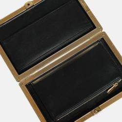 Pre Owned Dolce & Gabbana Gold Frame Red Velvet Clutch Evening Purse Bag