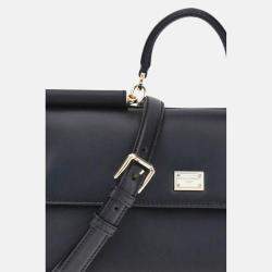 Pre Owned Dolce & Gabbana My Sicily Black Leather Handbag