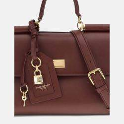 Pre Owned Dolce & Gabbana My Sicily Red Leather Handbag