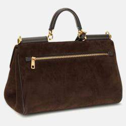 Pre Owned Dolce & Gabbana My Sicily Brown Leather Handbag