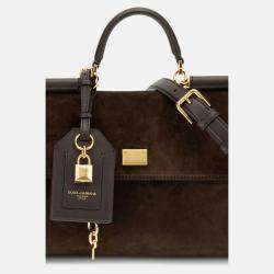 Pre Owned Dolce & Gabbana My Sicily Brown Leather Handbag