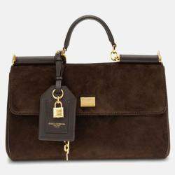 Pre Owned Dolce & Gabbana My Sicily Brown Leather Handbag