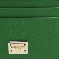 مملوكة مسبقًا حامل بطاقات بشعار جلد أخضر دولتشي أند غابانا