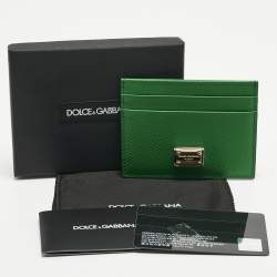 مملوكة مسبقًا حامل بطاقات بشعار جلد أخضر دولتشي أند غابانا