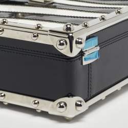 مملوكة مسبقًا حقيبة دولتشي أند غابانا دولتشي بوكس جلد أبيض/أسود لامع بيد علوية