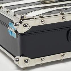 مملوكة مسبقًا حقيبة دولتشي أند غابانا دولتشي بوكس جلد أبيض/أسود لامع بيد علوية