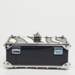 مملوكة مسبقًا حقيبة دولتشي أند غابانا دولتشي بوكس جلد أبيض/أسود لامع بيد علوية