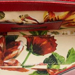 Pre Owned Dolce & Gabbana Red Lizard Embossed Leather DG Millennials Shoulder Bag