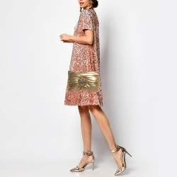 مملوكة مسبقًا حقيبة كتف دولتشي أند غابانا سوفت ديفوشن جلد ذهبي