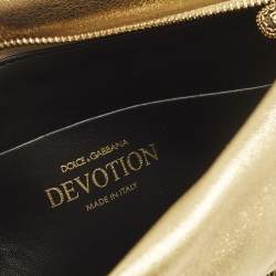 مملوكة مسبقًا حقيبة كتف دولتشي أند غابانا سوفت ديفوشن جلد ذهبي