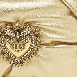 مملوكة مسبقًا حقيبة كتف دولتشي أند غابانا سوفت ديفوشن جلد ذهبي